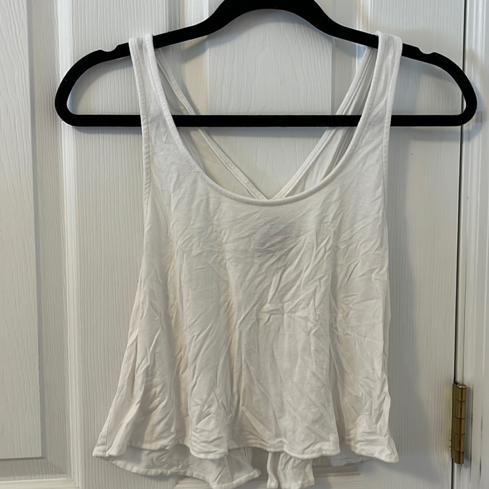 White crop tank top